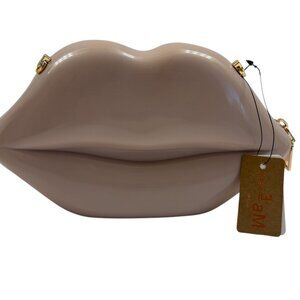 Lip Shaped Kisses - Hard-shell Crossbody Purse/ Handbag- In Blush /Nude- NWT